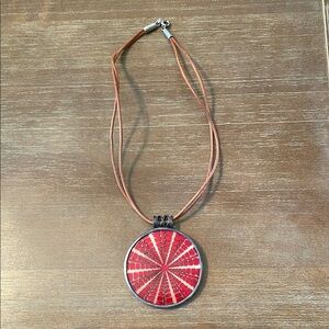 Silpada Red and Brown Pendant Necklace